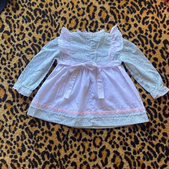 Vintage Nanas Pet floral print embroidered long sleeve tie long sleeve dress - Picture 5 of 11